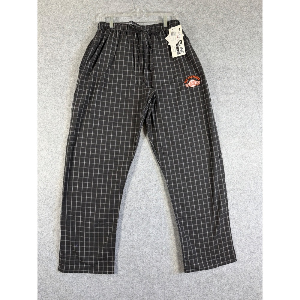 Sideline Apparel SF Giants Lounge Pants Mens L Black New Plaid Pajamas MLB